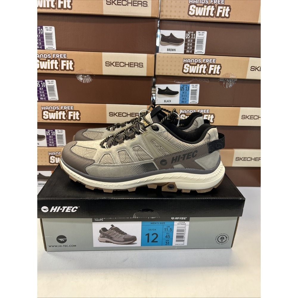 Hi-Tec Hiking Shoes Mens Size 12 Taupe Beige Low Top Trail Sneakers 1975083